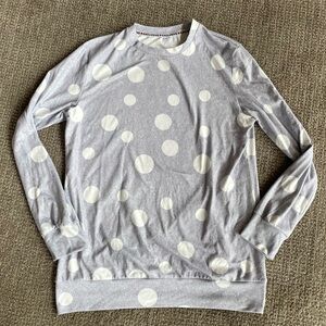 Loungewear Long Sleeve Top Polka Dot  Size Medium UNBRANDED